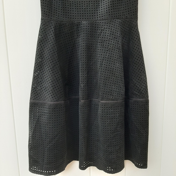 Tommy Hilfiger Black Suede Checkered Dress sz4 - Picture 4 of 6